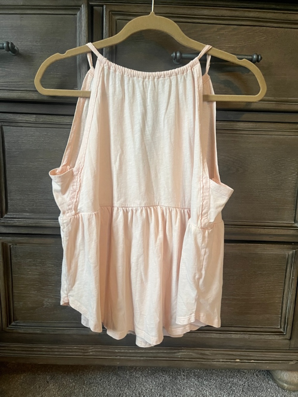 American Eagle Outfitters Light Pink Peplum Tank